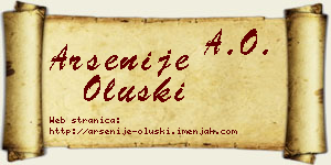 Arsenije Oluški vizit kartica